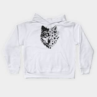 floral wolf Kids Hoodie